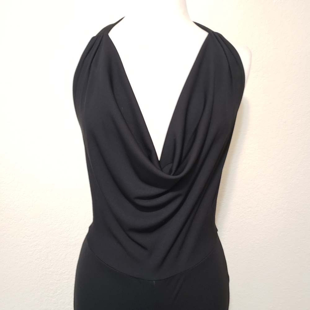 Leith black cowl neck romper / jumper